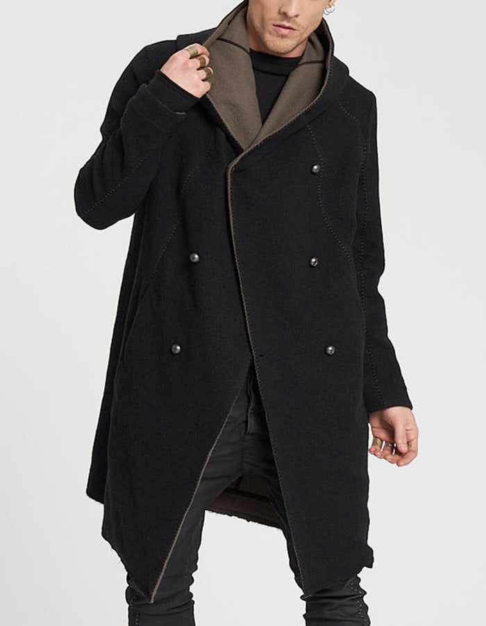 MASNADA DOUBLE SPACER WOOL PARKA - ANTHRACITE