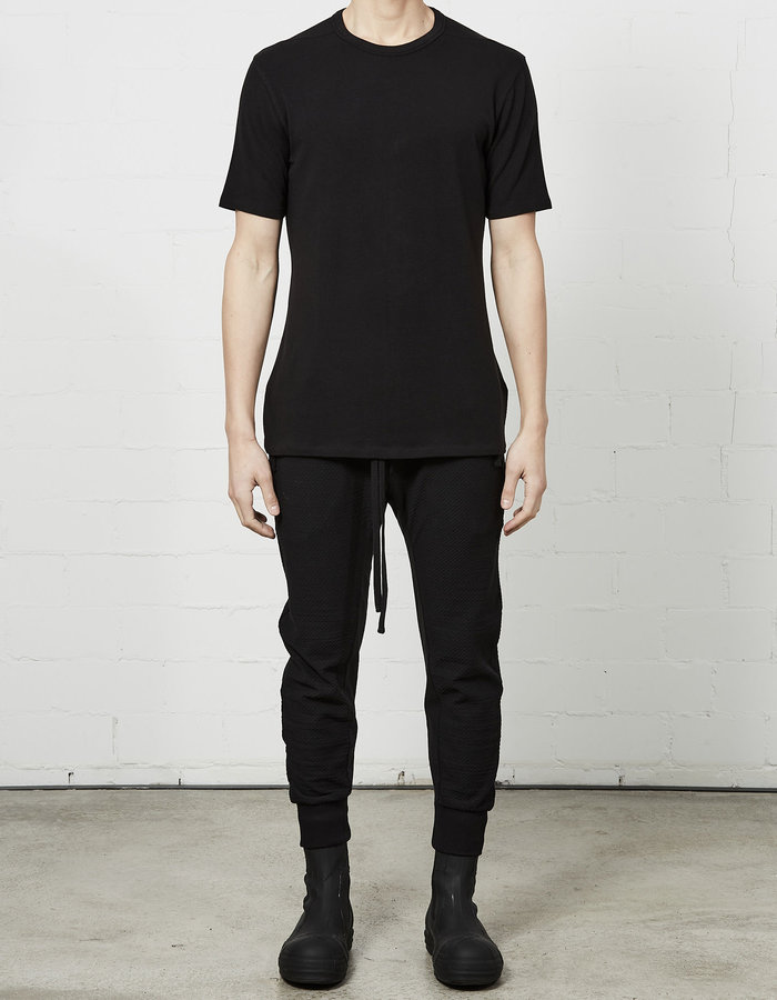 THOM KROM STRETCH COTTON MODAL FITTED CREW - BLACK