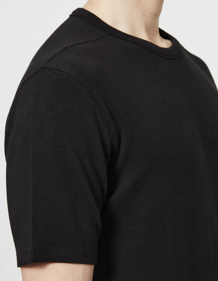 THOM KROM STRETCH COTTON MODAL FITTED CREW - BLACK