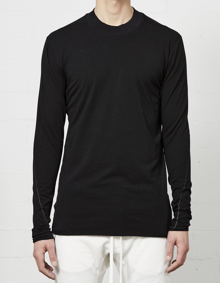 THOM KROM STRETCH COTTON & BAMBOO LONG SLEEVE - BLACK