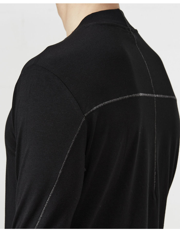 THOM KROM STRETCH COTTON & BAMBOO LONG SLEEVE - BLACK