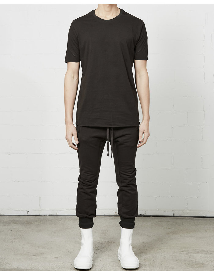 THOM KROM STITCHED BACK FITTED COTTON CREW - BROWN