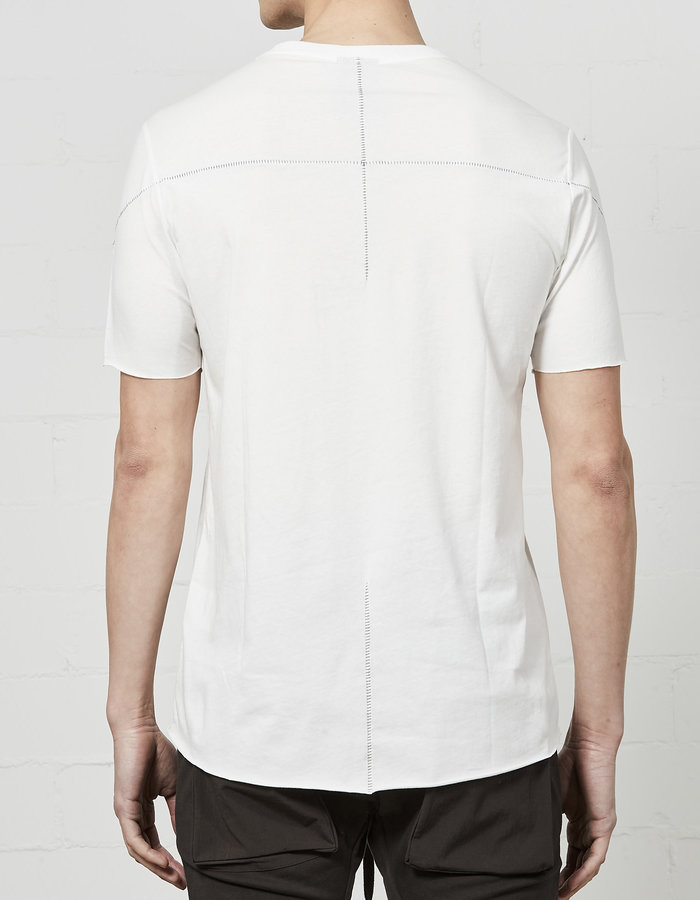 THOM KROM STITCHED BACK FITTED COTTON CREW - OFF WHITE