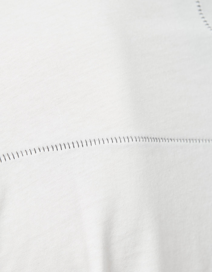 THOM KROM STITCHED BACK FITTED COTTON CREW - OFF WHITE