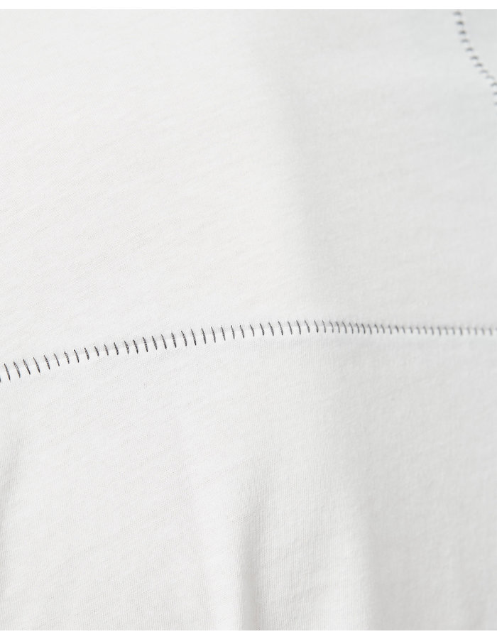 THOM KROM STITCHED BACK FITTED COTTON CREW - OFF WHITE