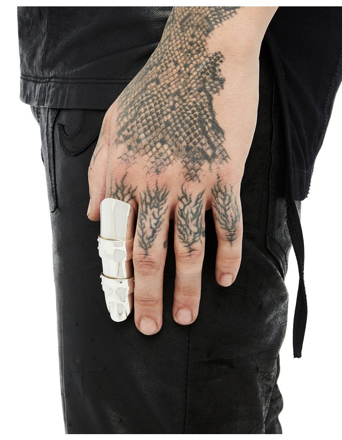 FANGOPHILIA FULL FINGER RING - SHORT NAIL - SILVER