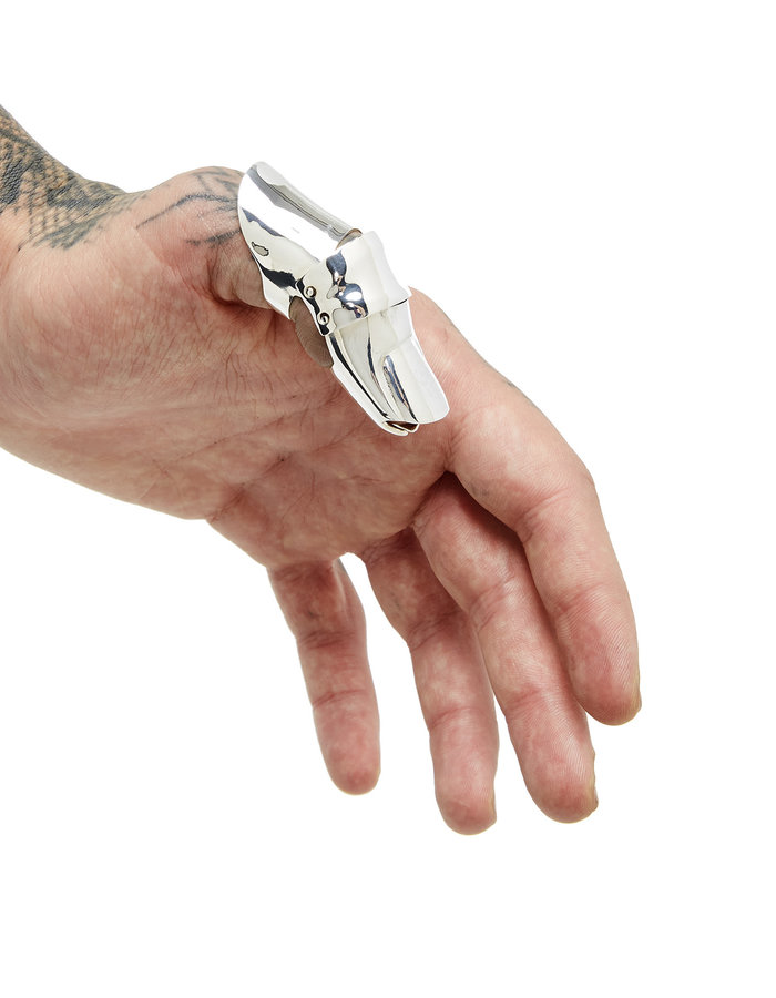 FANGOPHILIA FULL THUMB ARMOR RING - SILVER