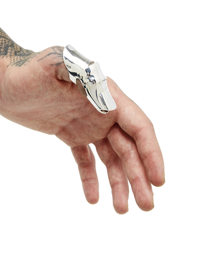 FANGOPHILIA FULL THUMB ARMOR RING - SILVER