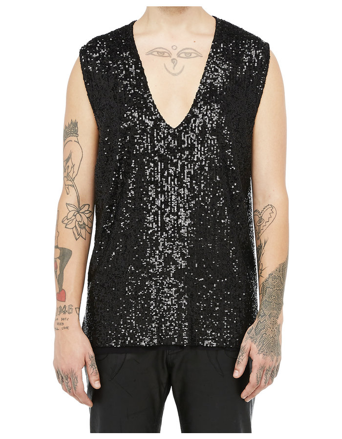 DAVIDS ROAD SEQUIN SLEEVELESS V-NECK