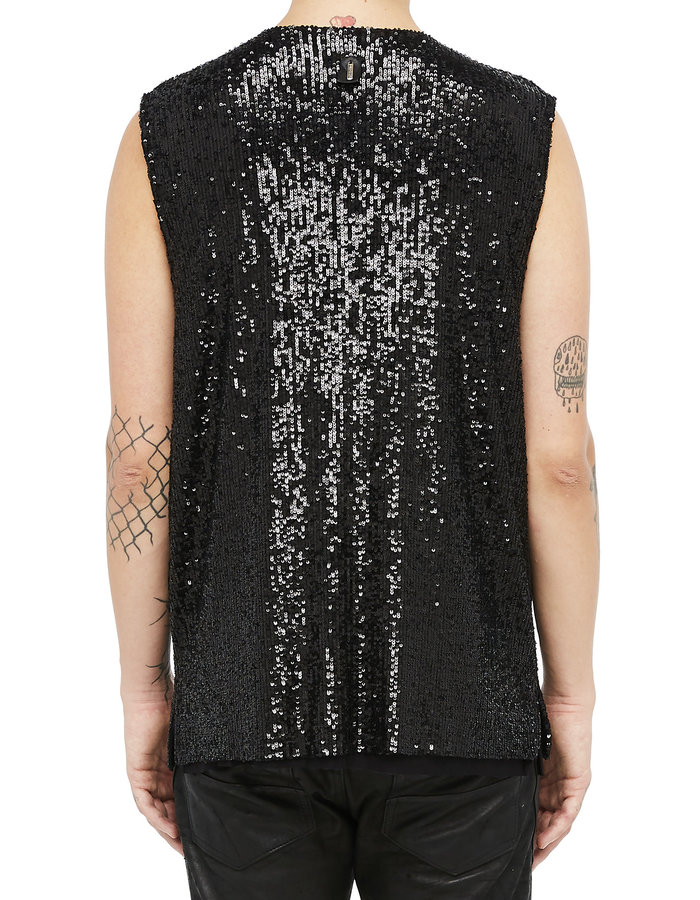 DAVIDS ROAD SEQUIN SLEEVELESS V-NECK