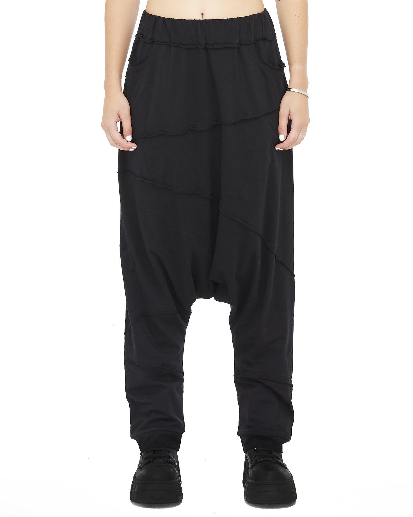 REVERSIBLE SEAMED COTTON DROP CROTCH PANT