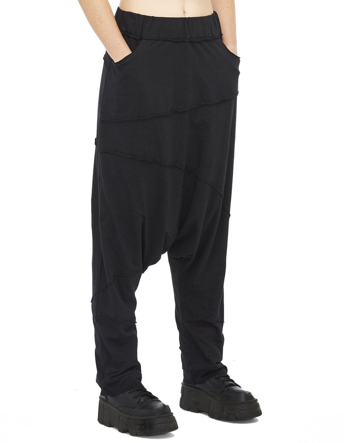 STUDIO B3 REVERSIBLE SEAMED COTTON DROP CROTCH PANT