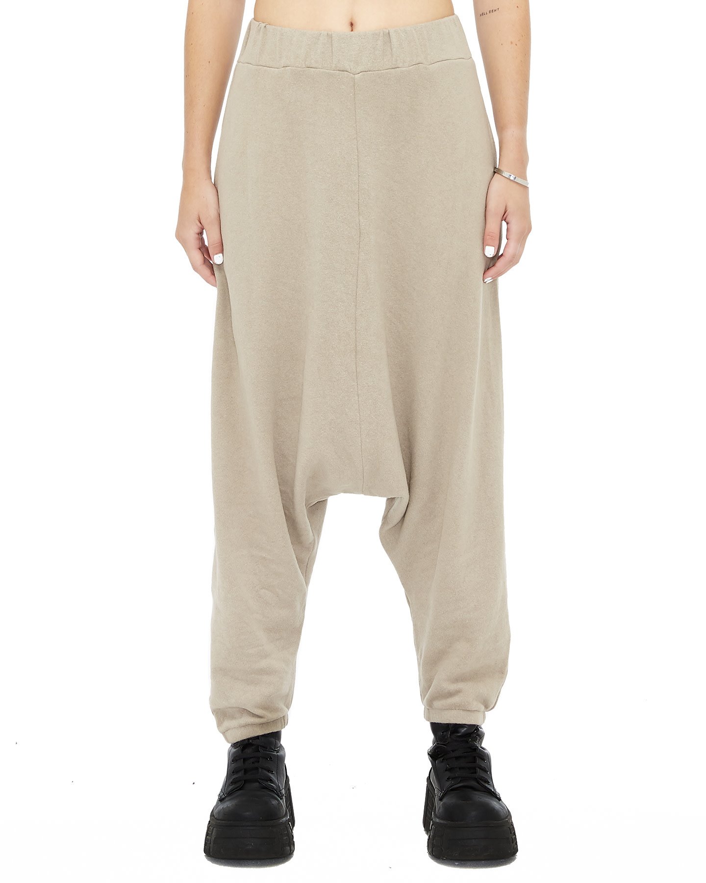 COZY KNIT DROP CROTCH PANT - BEIGE