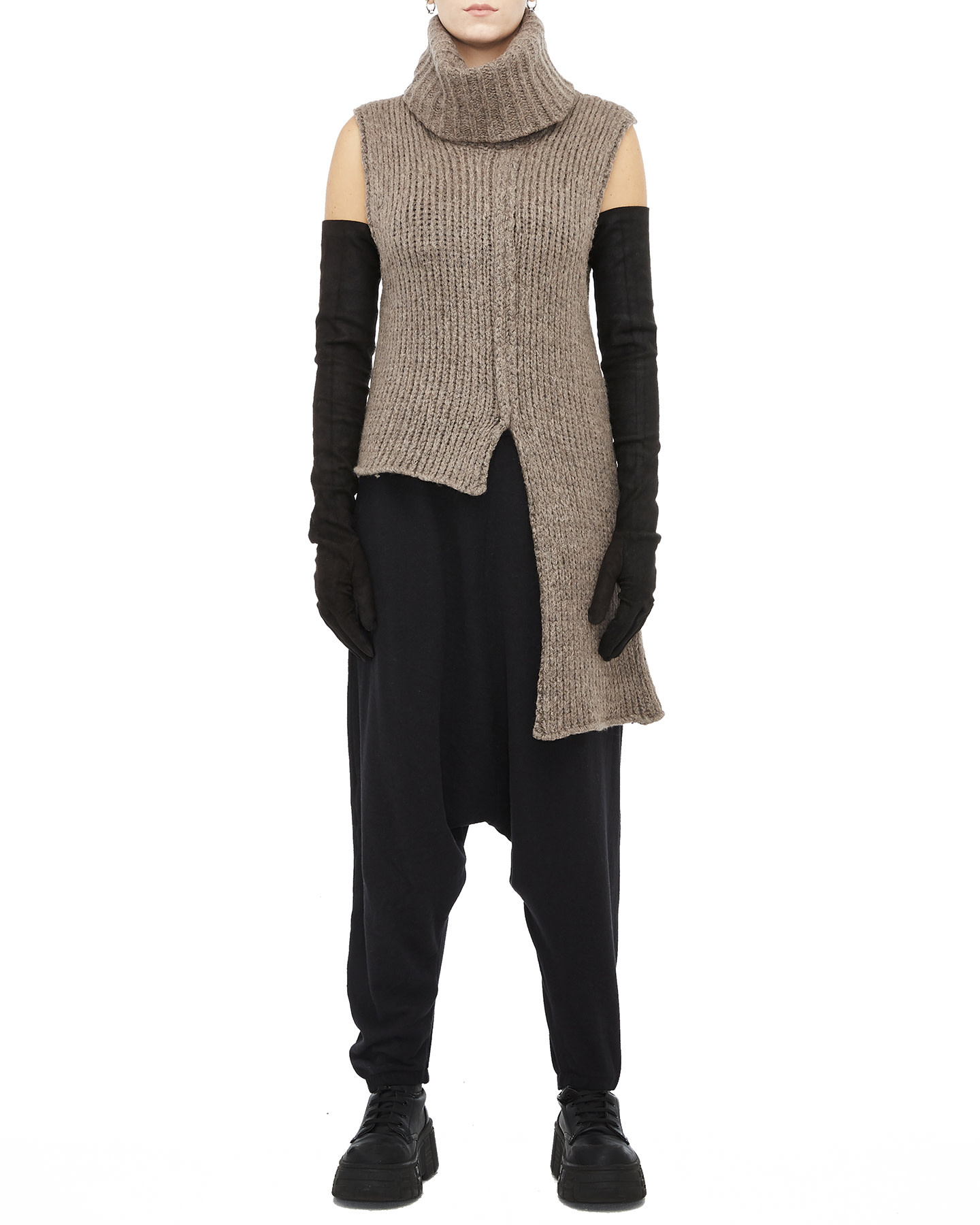 Brown Knit Merino Turtleneck Vest by Studio B3 | Shop Unaltd NYC