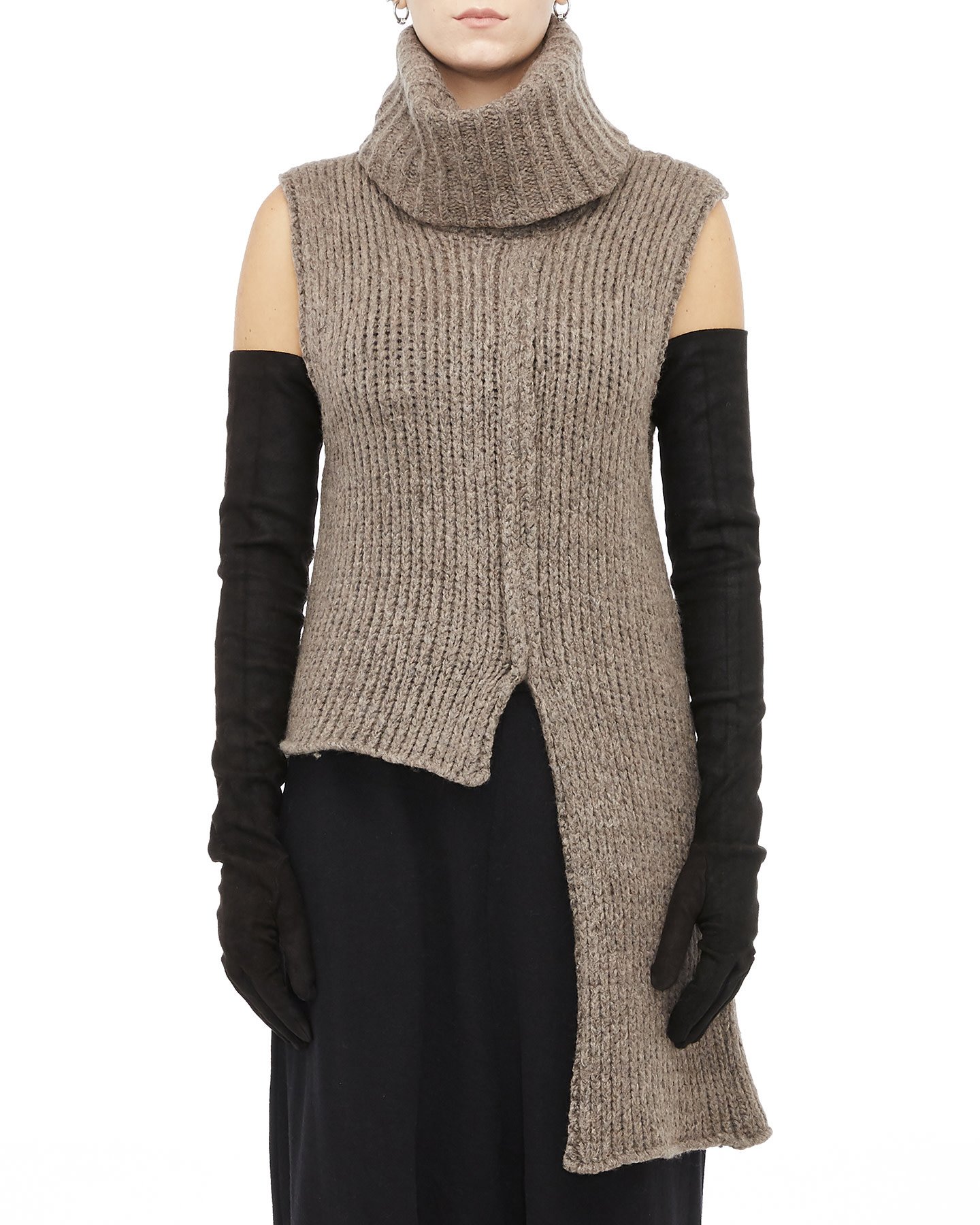 Brown Knit Merino Turtleneck Vest by Studio B3 | Shop Unaltd NYC