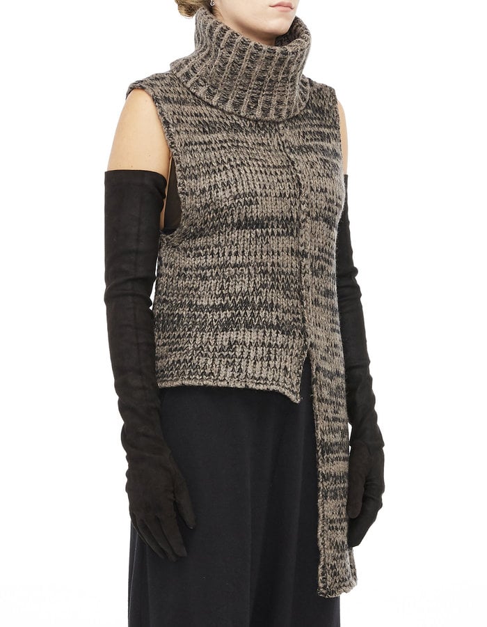 STUDIO B3 KNIT MERINO TURTLENECK VEST - MELANGE