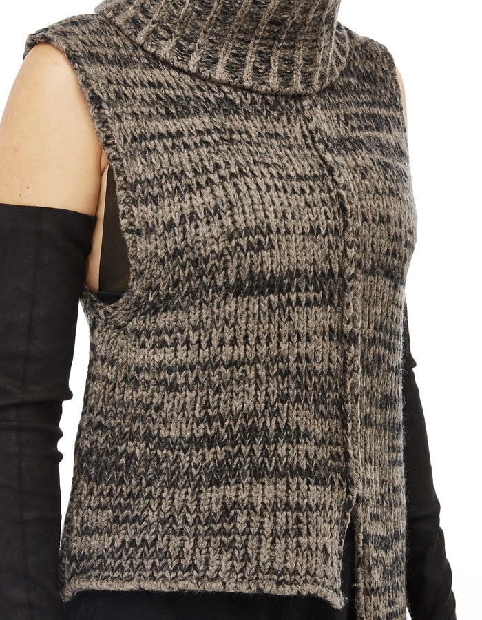 STUDIO B3 KNIT MERINO TURTLENECK VEST - MELANGE