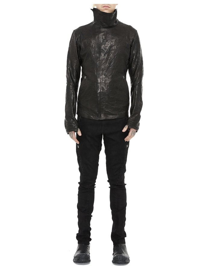 ISAAC SELLAM EXPERIENCE IMPARABLE ASYMMETRIC LAMBSKIN JACKET