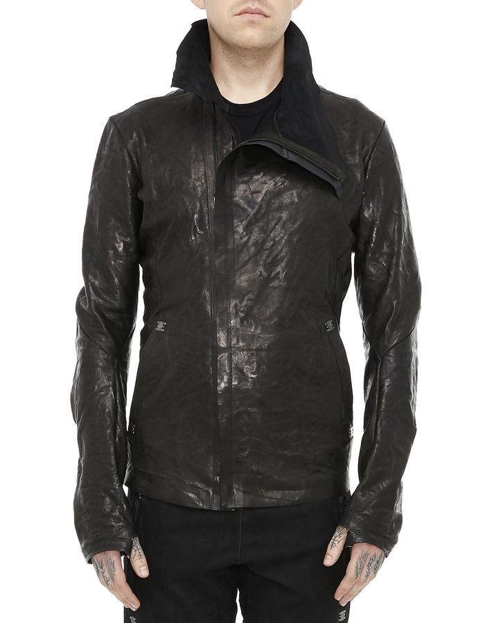 ISAAC SELLAM EXPERIENCE IMPARABLE ASYMMETRIC LAMBSKIN JACKET