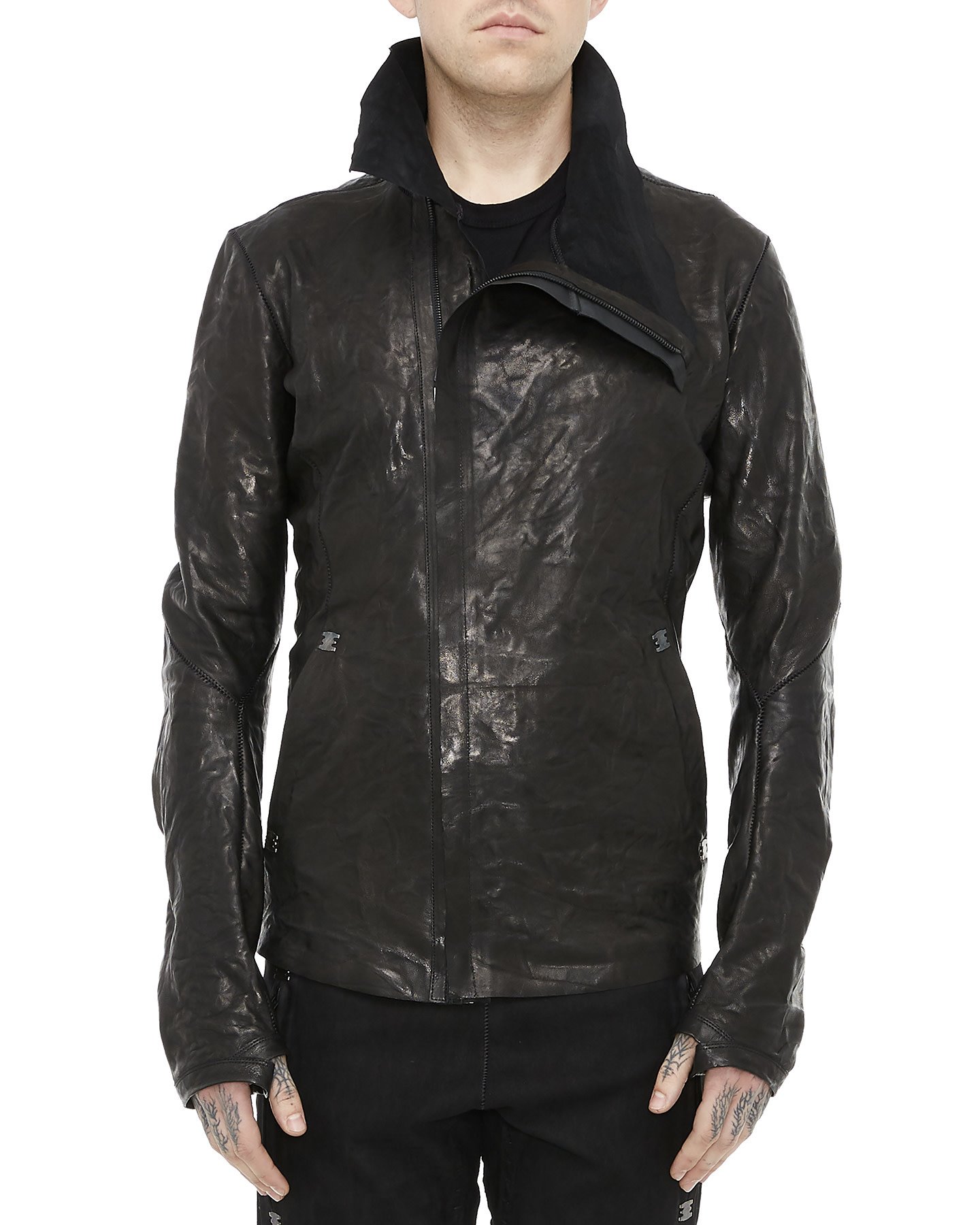 IMPARABLE ASYMMETRIC LAMBSKIN JACKET