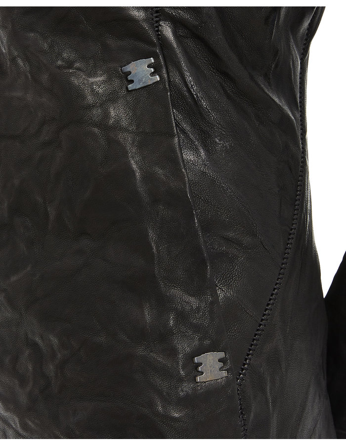 ISAAC SELLAM EXPERIENCE IMPARABLE ASYMMETRIC LAMBSKIN JACKET