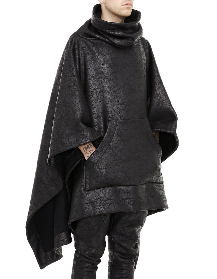 DAVIDS ROAD LEATHER EFFECT OVERSIZE SWEATSHIRT PONCHO