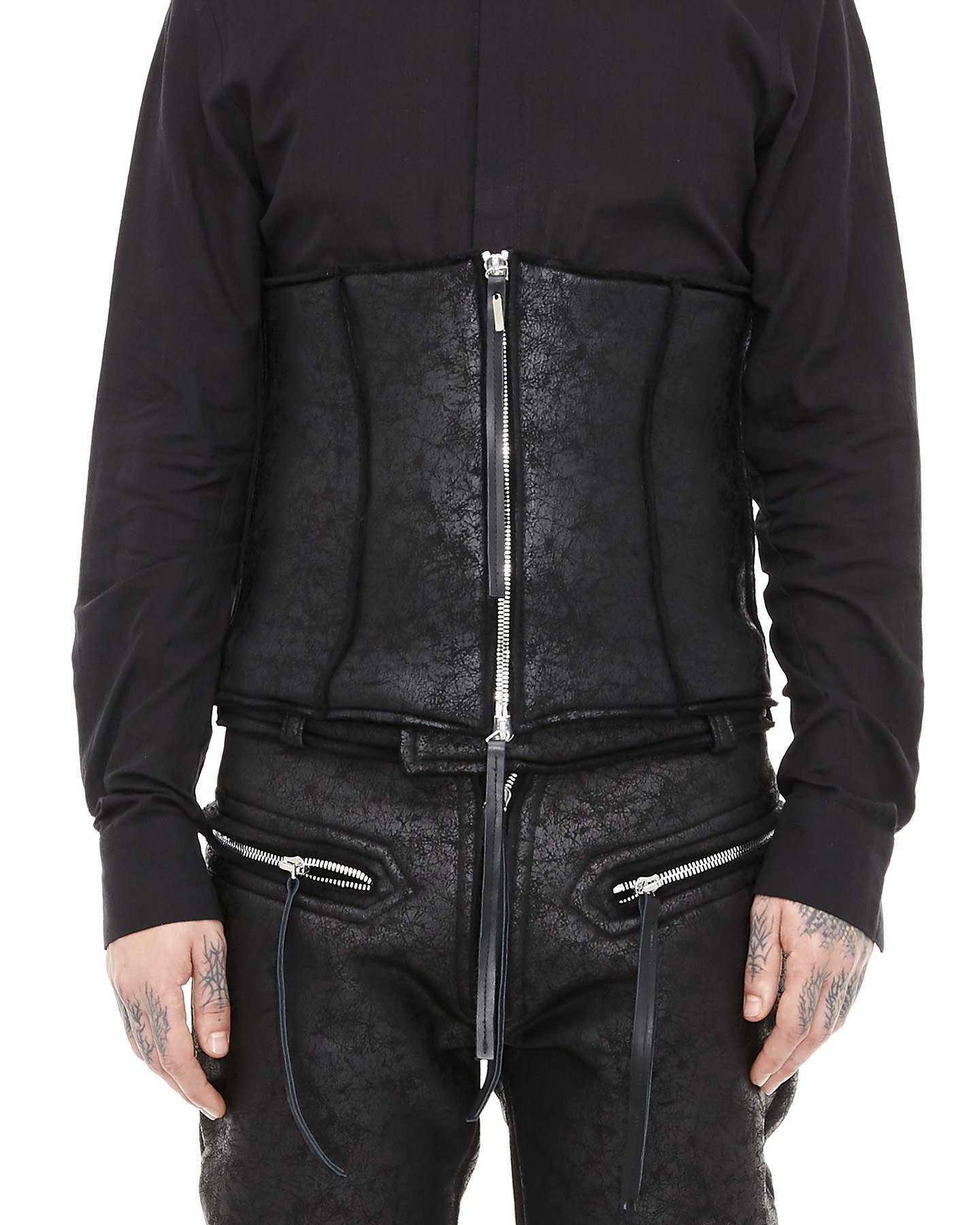 Leather-effect jacket with zippers - Men