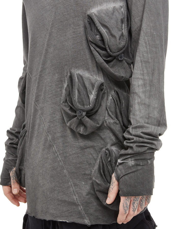 ARMY OF ME LONG SLEEVED CARGO T-SHIRT 50 - ANTHRACITE