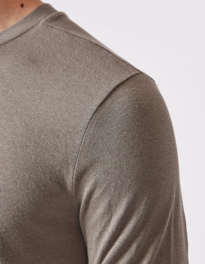 THOM KROM COTTON & MODAL CONTRAST LONGSLEEVE - ASH + BLACK