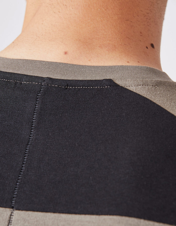 THOM KROM COTTON & MODAL CONTRAST LONGSLEEVE - ASH + BLACK