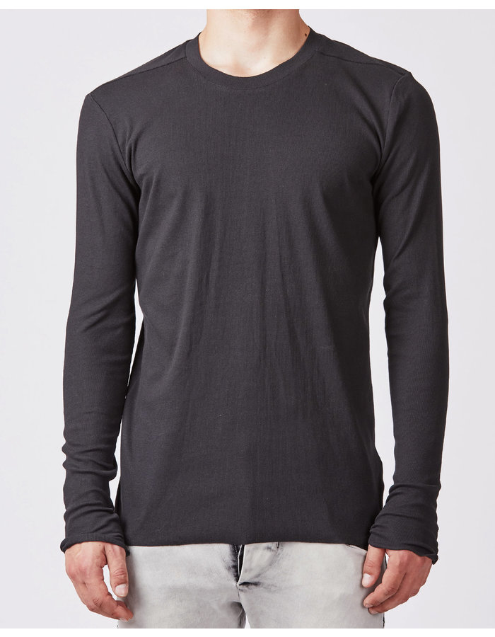 THOM KROM STRETCH COTTON FITTED LONGSLEEVE - BLACK
