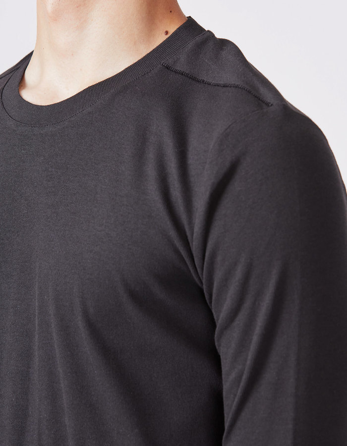 THOM KROM STRETCH COTTON FITTED LONGSLEEVE - BLACK
