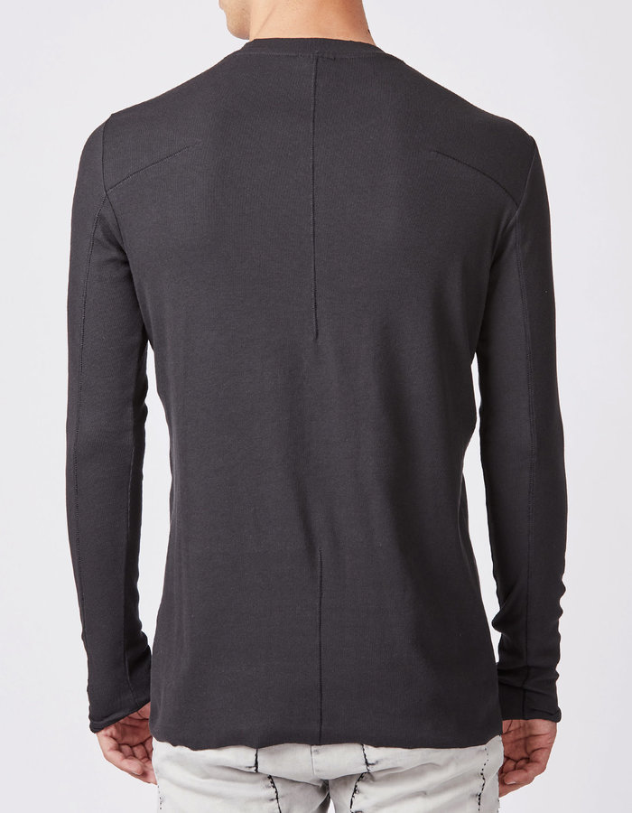 THOM KROM STRETCH COTTON FITTED LONGSLEEVE - BLACK