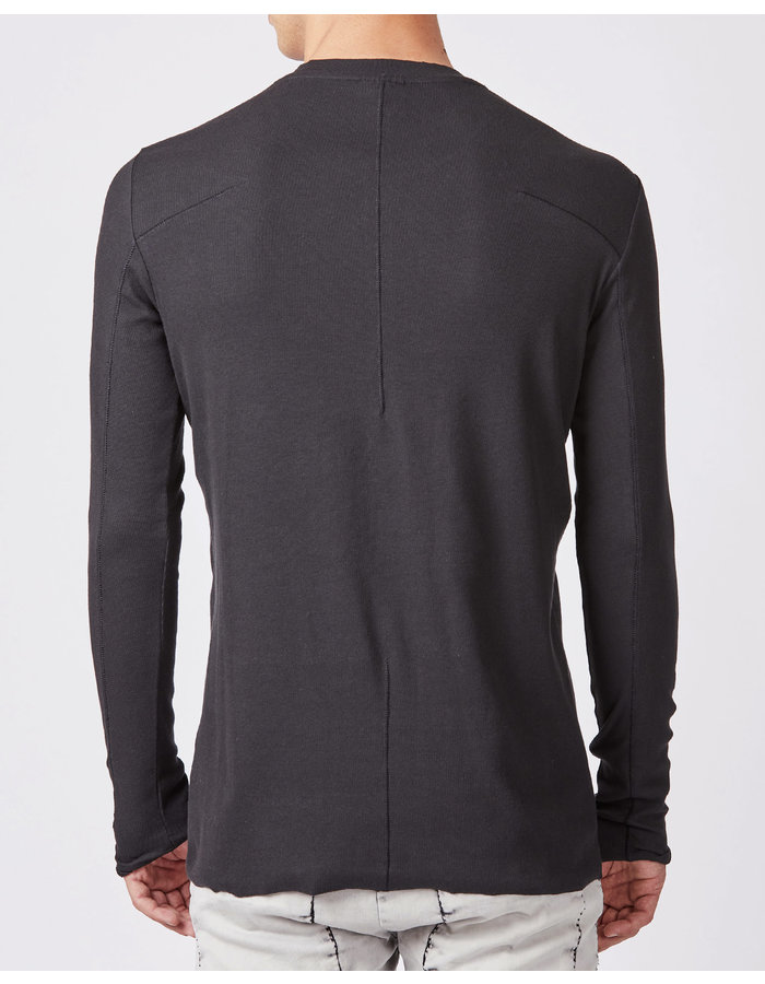 THOM KROM STRETCH COTTON FITTED LONGSLEEVE - BLACK