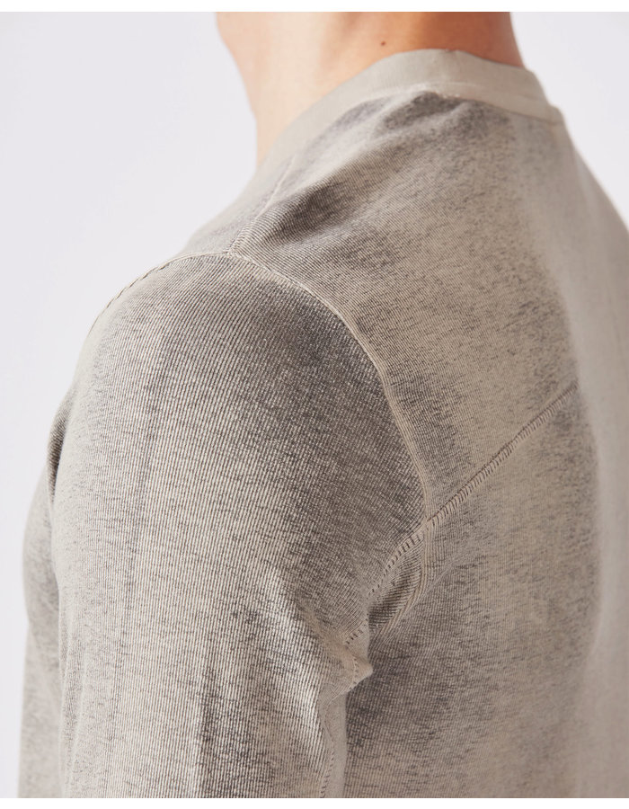 THOM KROM STRETCH COTTON FITTED LONGSLEEVE - DIRTY SAND