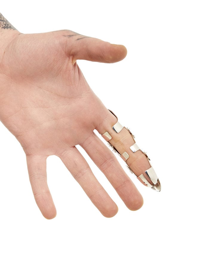 FANGOPHILIA FULL FINGER RING - LONG NAIL - SILVER