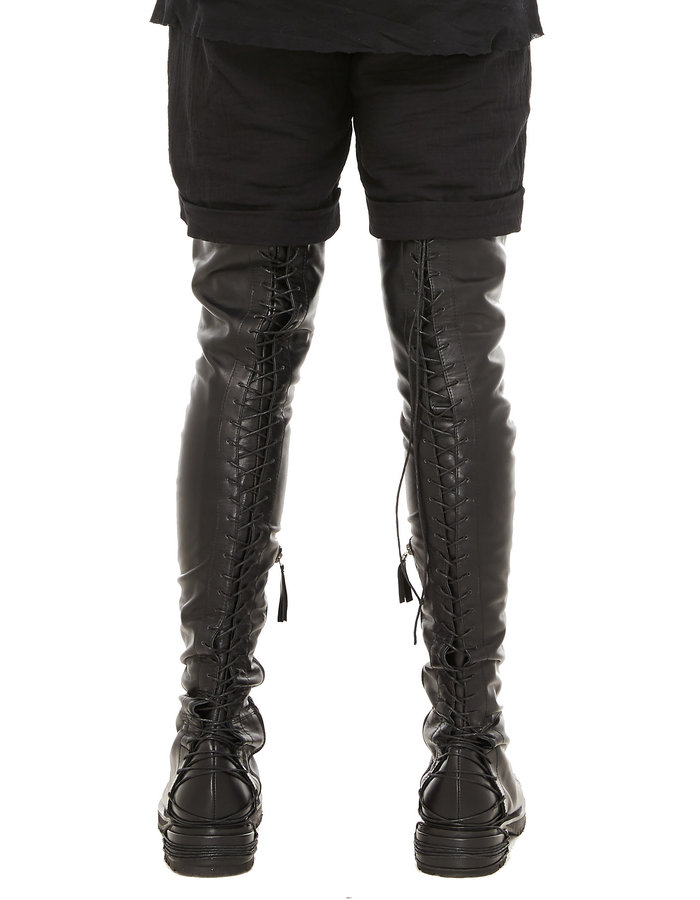 DAVIDS ROAD THIGH HIGH LEATHER COMBAT BOOT