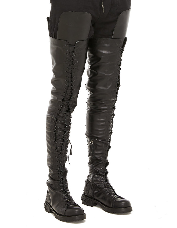 DAVIDS ROAD THIGH HIGH LEATHER COMBAT BOOT