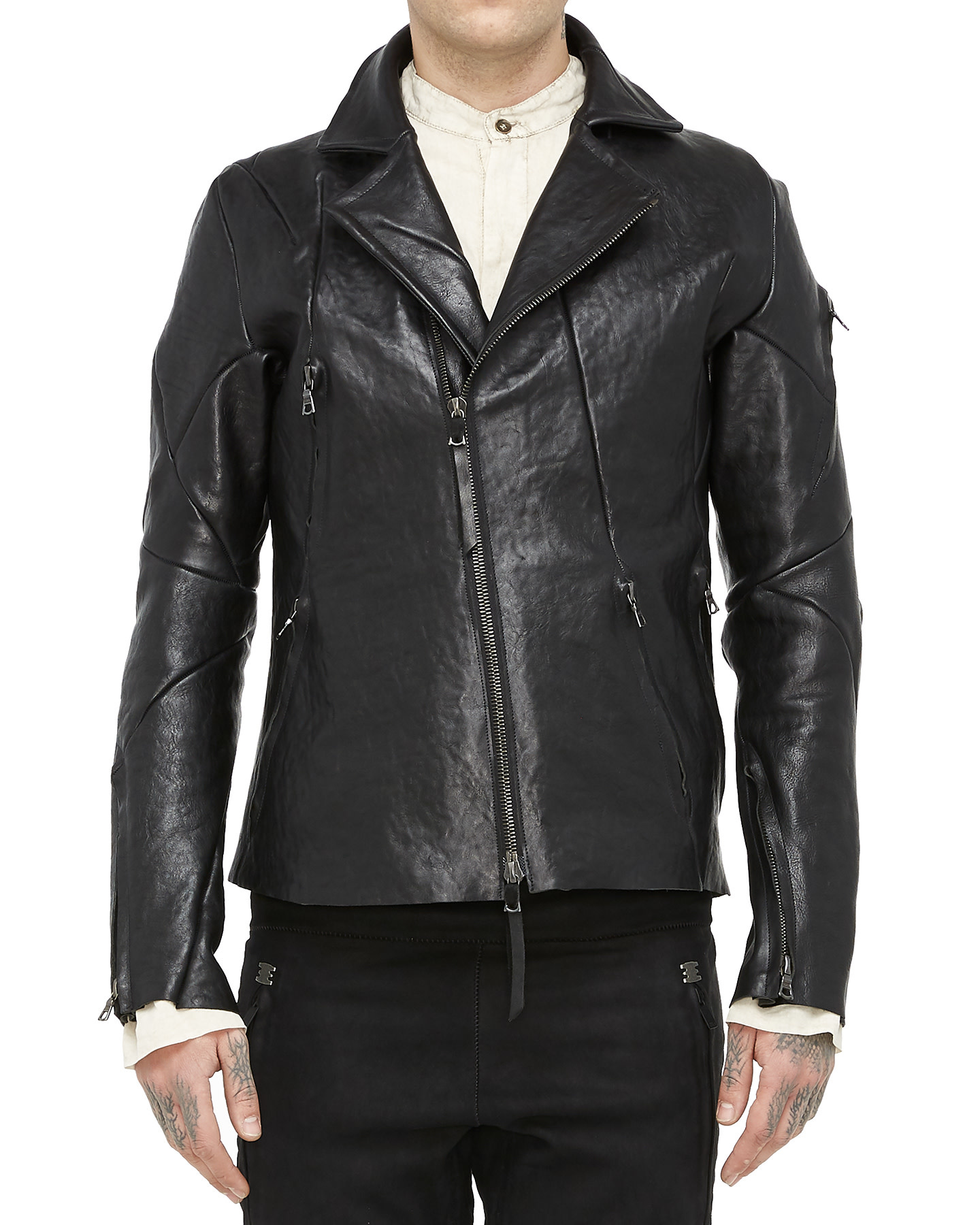 Distorted Motocycle Leather Jacket - Ready to Wear