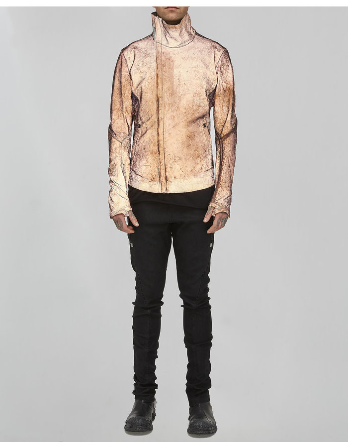 ISAAC SELLAM EXPERIENCE IMPARABLE REFLECTIVE LEATHER JACKET - COPPER