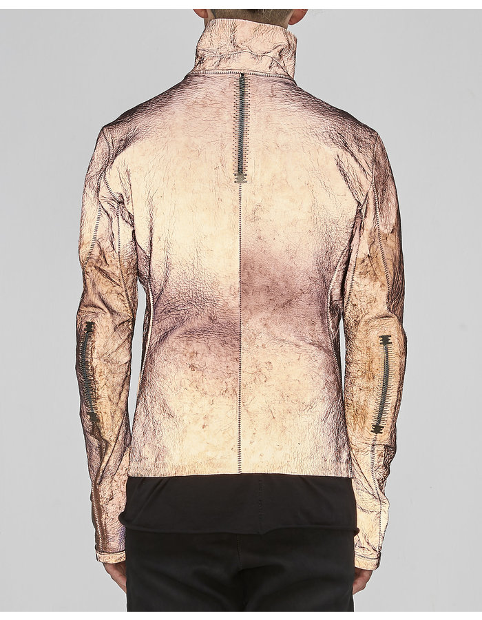 ISAAC SELLAM EXPERIENCE IMPARABLE REFLECTIVE LEATHER JACKET - COPPER