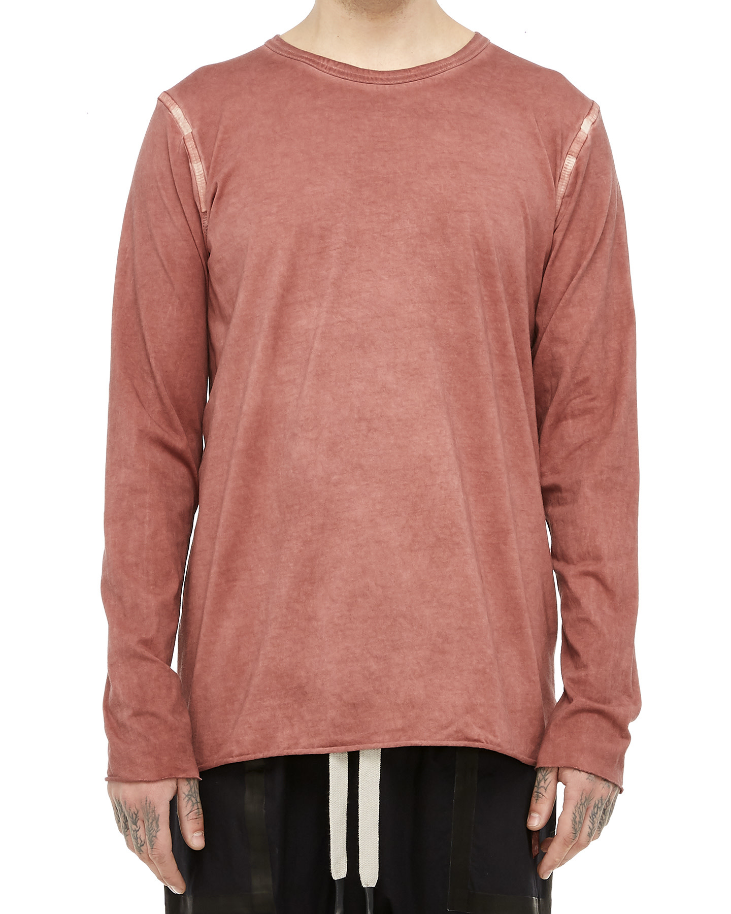 CROISEMENT LEATHER TAPED LONGSLEEVE - DIRTY RED