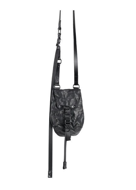 TEO + NG RYO LEATHER SHOULDER BAG - BLACK