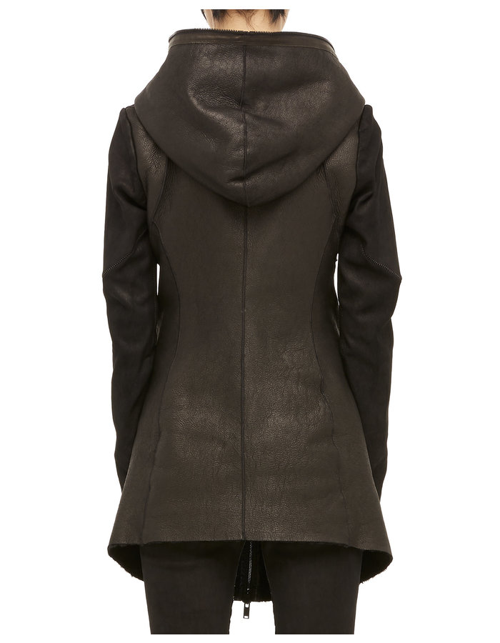 ISAAC SELLAM EXPERIENCE CHALEUREUSE HOODED SHEARLING COAT