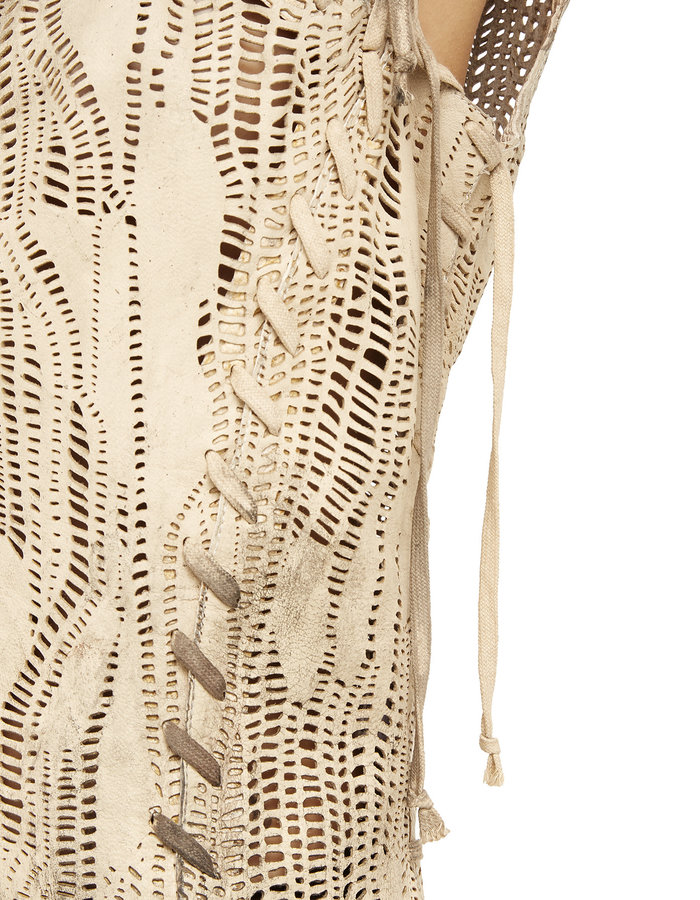 SANDRINE PHILIPPE LASER CUT LEATHER LACED CORSET