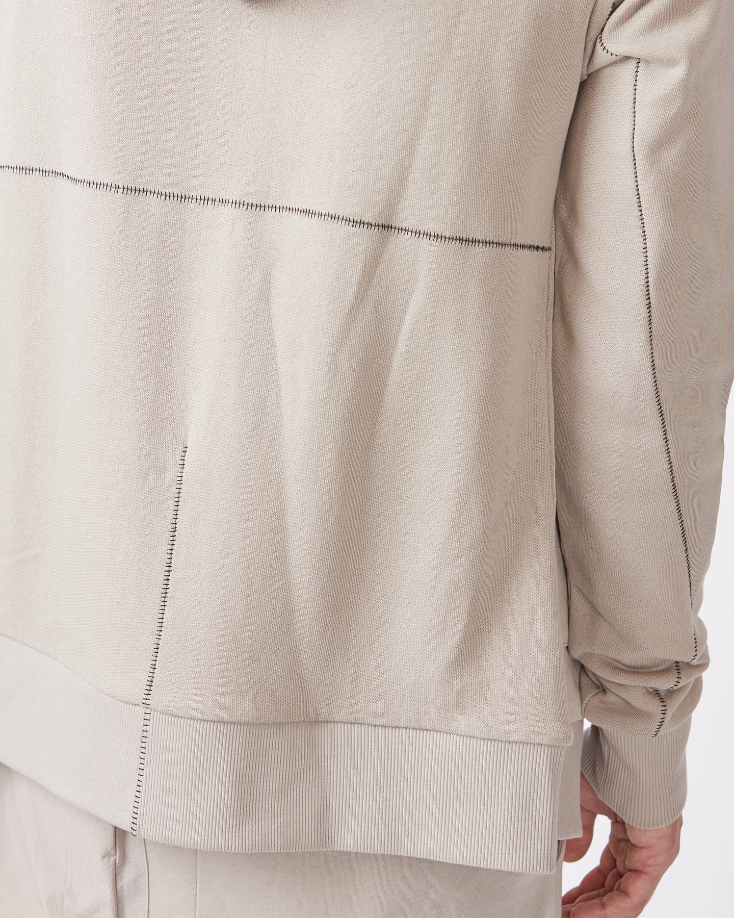 Zip Front Exposed Seam Hoodie - Sand By Thom Krom | Shop Untitled NYC