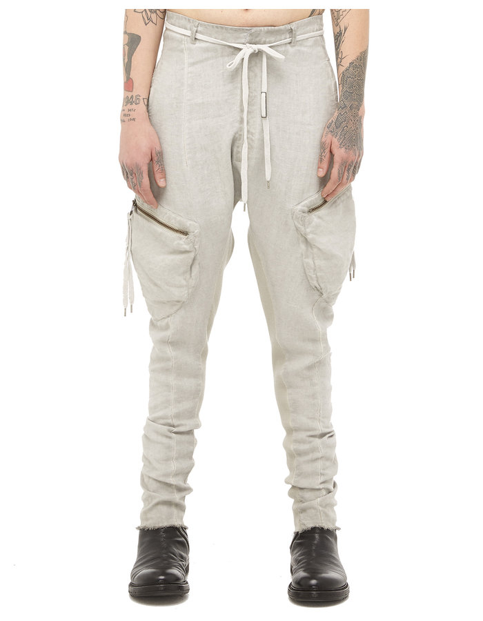 ARMY OF ME POCKETED LINEN TROUSERS 80 - CONCRETE