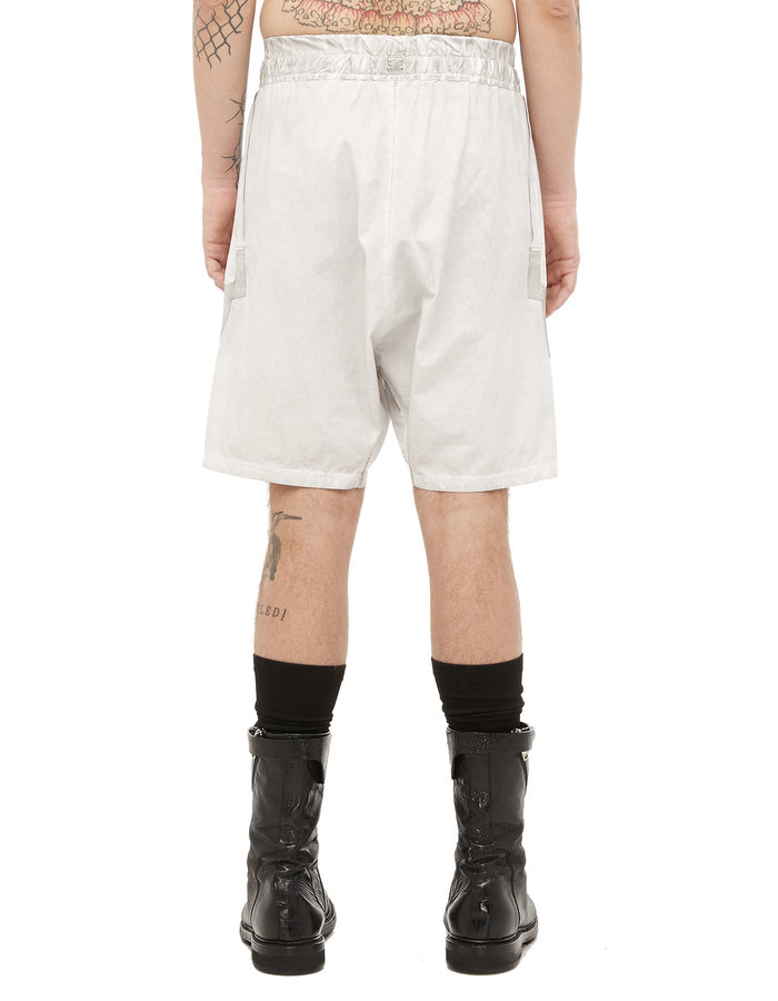 69 BY ISAAC SELLAM EXTRASHORT POPLIN DROP CROTCH SHORTS - ALUMINUM