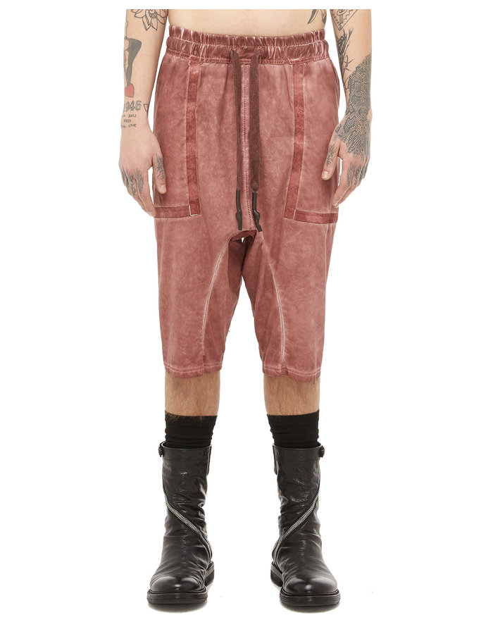 69 BY ISAAC SELLAM LC POPLIN DROP CROTCH CROPPED PANTS - DIRTY RED