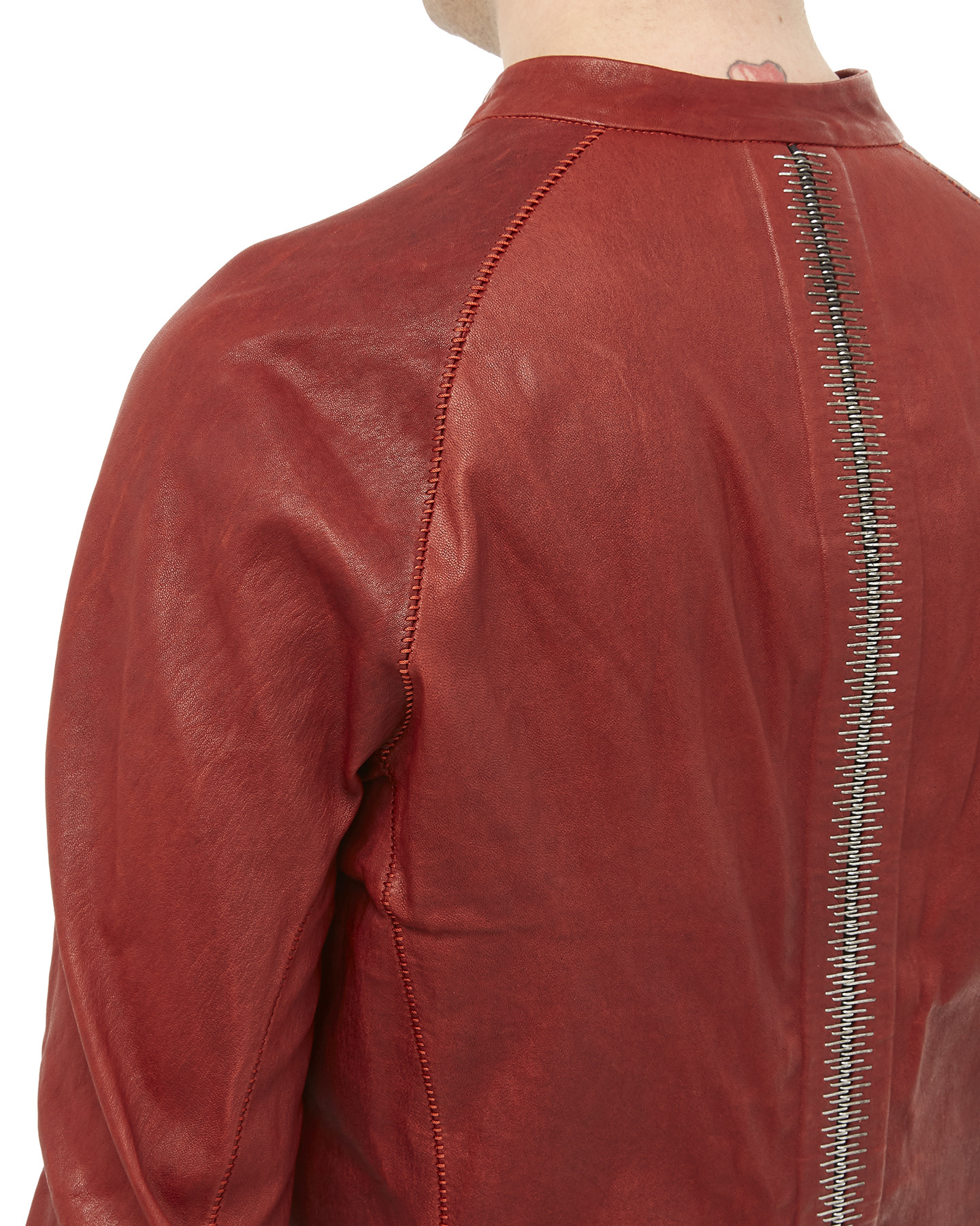 Arpenteur Stretch Leather Jacket - Oxblood By Isaac Sellam - Shop Untitled  NYC